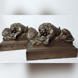 Vintage Swiss Metal bookends, France